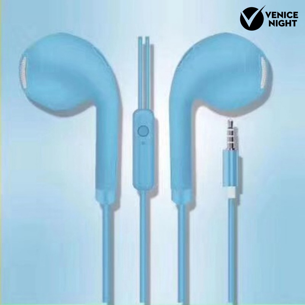 (VNEP) (Berkabel) U19 Macaron Headset Earphone Musik Stereo Universal 1.2m Dengan Mic