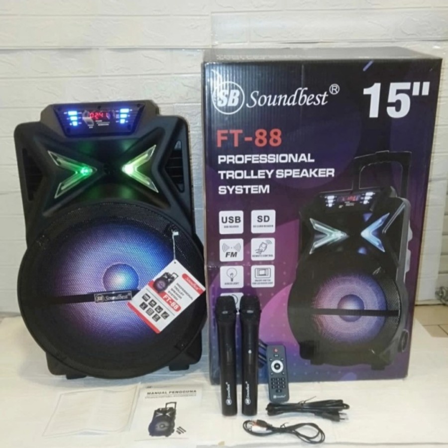 Speaker Bluetooth portable Soundbest 15 inch Ft 88 Original aktif ft88