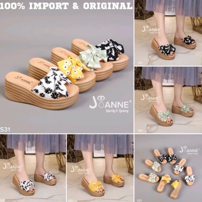 Sandal Wedges Shoes Wanita JOANNE S31 ORIGINAL&IMPORT DISKON