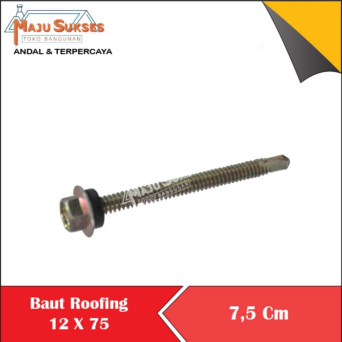BAUT BAJA RINGAN 12 X 75 (7,5CM) BAUT ROOFING 12X75 SEKRUP BAJA RINGAN 7,5 CM DUS ISI 200 PCS