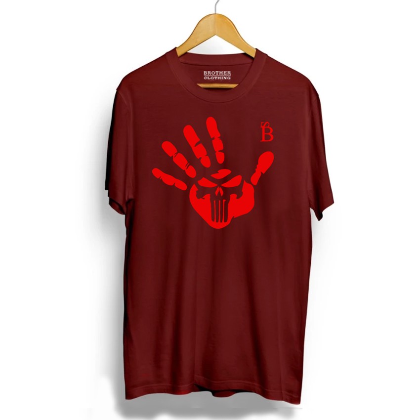 Kaos Distro Skull Hand Red - Abu Misty Premium