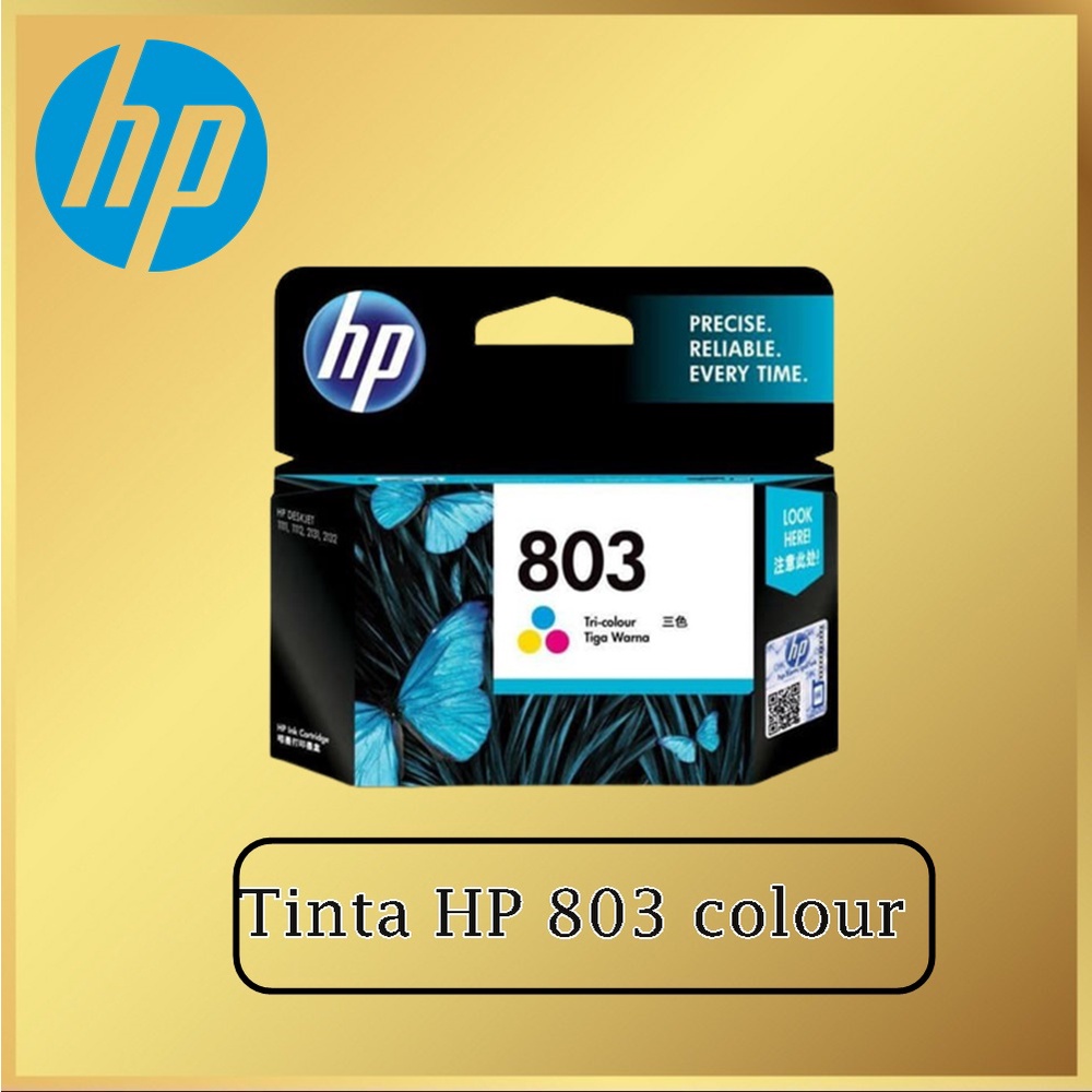 Tinta HP 803 Colour Original Ink Cartridge Warna F6V20AA Tri-Colour