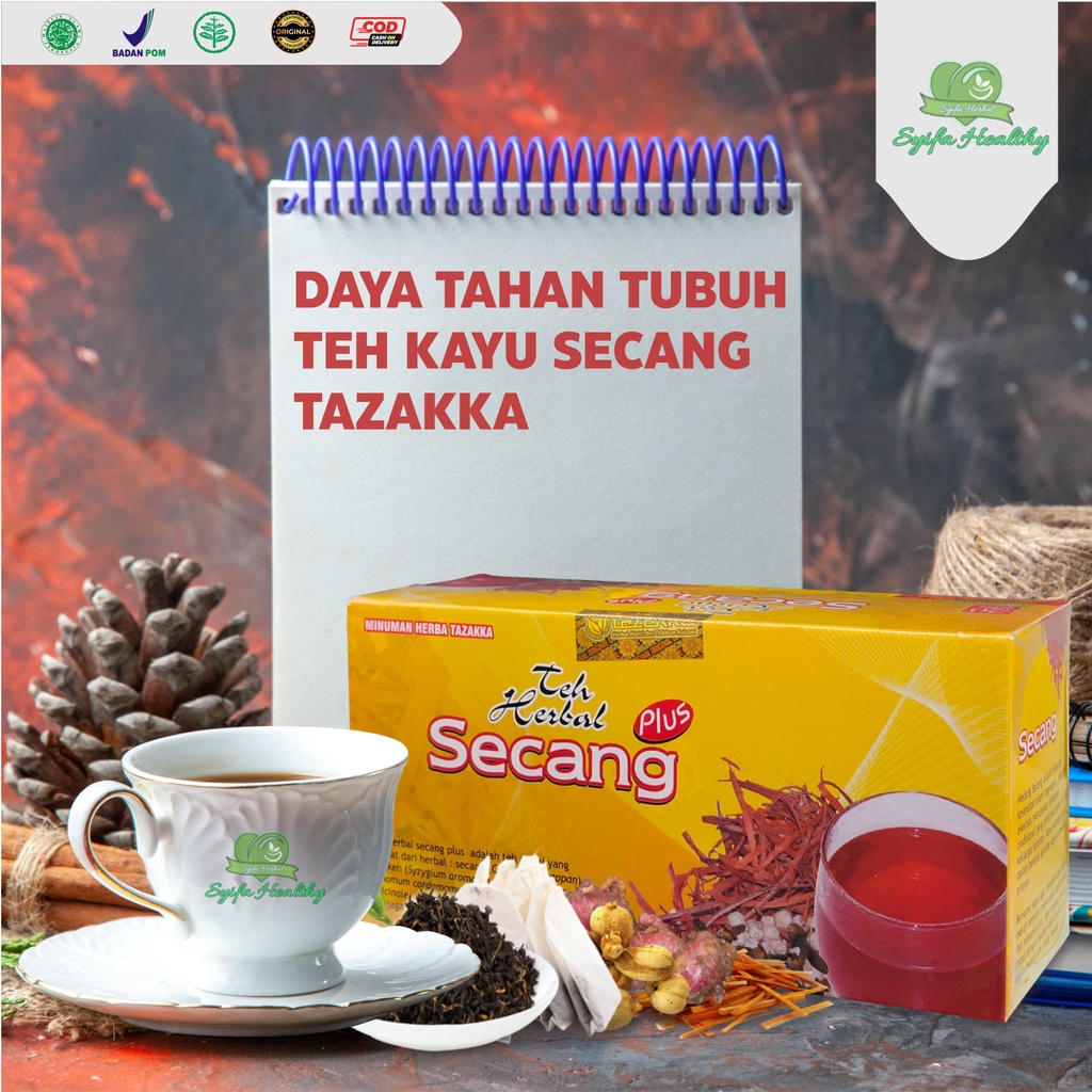 

Teh Herbal Alami Daya Tahan Tubuh Tazakka isi 20 Kantung Teh Celup Secang Original dan Halal MUI Original.