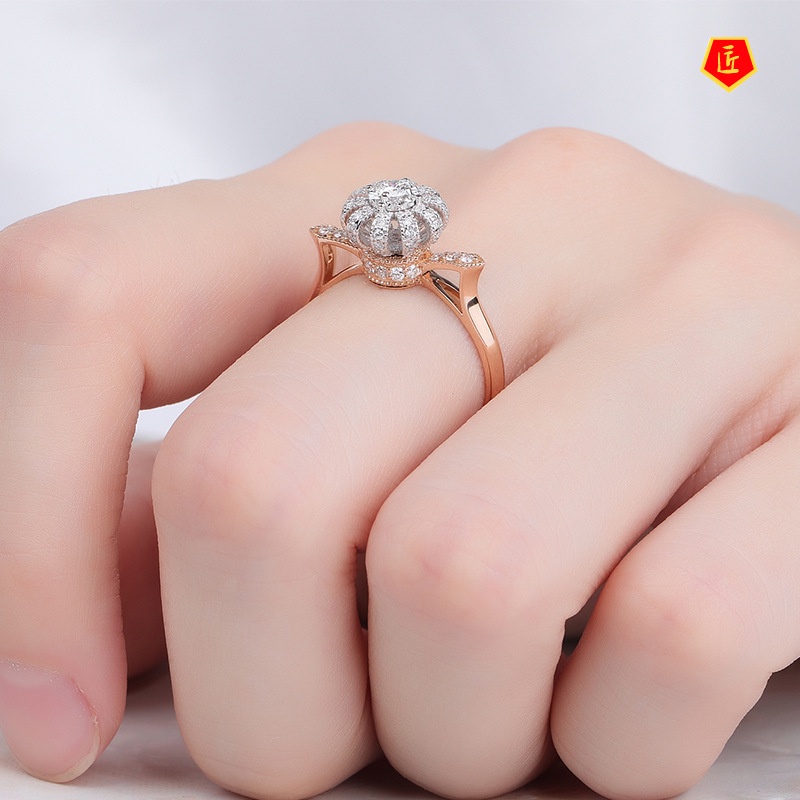 [Ready Stock]Creative Crown Diamond Rotatable Ring