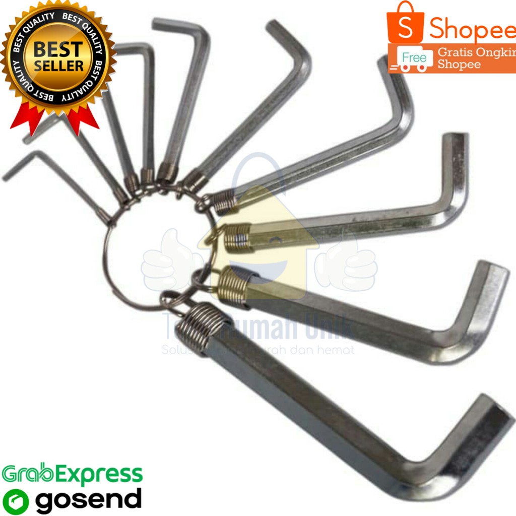 Toko Grosir Kunci L Set Hex Key Ring 10 In 1 Tools 10 Pcs RLbqx3zfpN39nJ