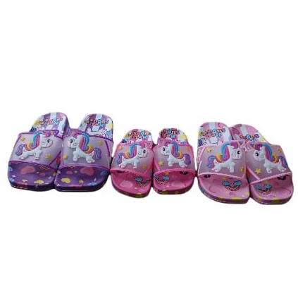 Sandal Slop Karakter G42 Sandal Anak Perempuan Import Size 24-35 Usia 2-8 Tahun