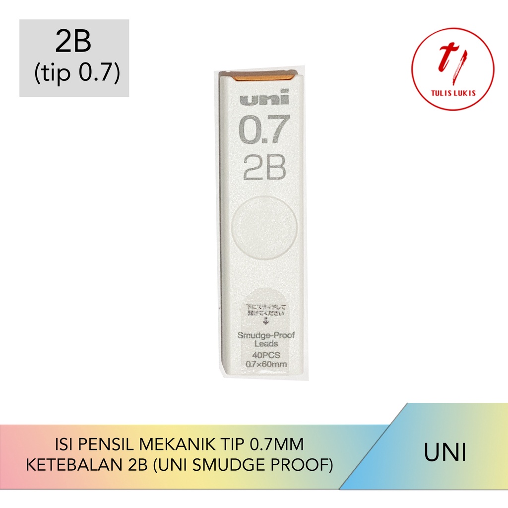 

Isi Pensil Mekanik Uni Nano Lead Smudge Proof 2B tip 0.7mm