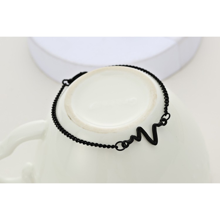 MORYMOSHI G08 Gelang Rantai Unisex Couple Charm Electrocardiogram Fashion Korea Aksesoris Fashion