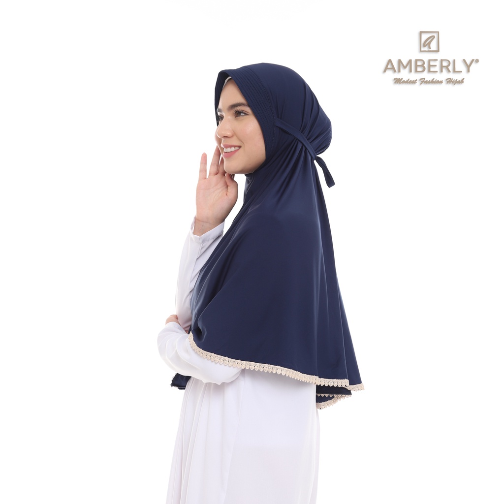 Amberly Vega Jilbab instan tali bahan Jersey Premium