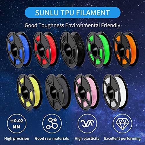 SUNLU 3D Filament Flexible TPU 95A Karet 1,75 mm Elastic Import USA