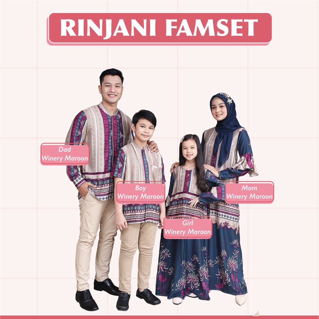 READY STOCK Rinjani Family Set Winery Maroon MOM &amp; DAD