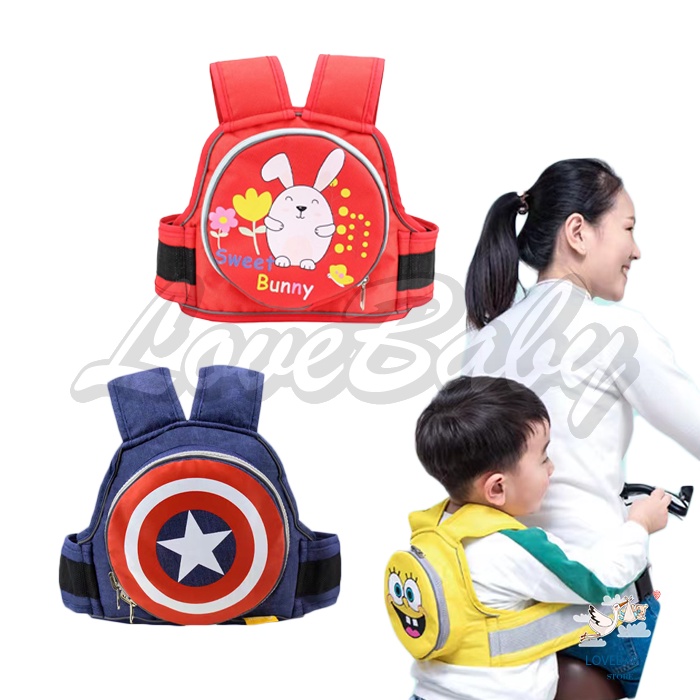 [1KG 5PCS] LBS Sabuk Bonceng Anak Tas Pengaman Seat Belt Berkendara Motor Depan Belakang Sepeda Boncengan Portable