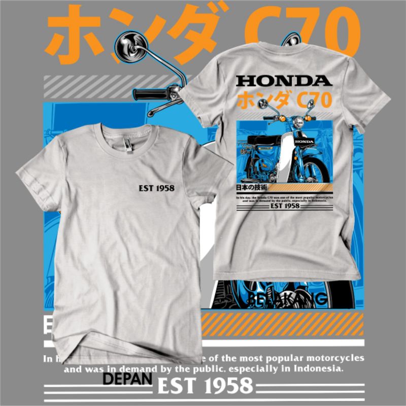 Kaos Motor Klasik Honda C70 klasik Kaos Motor C70 klasik retro