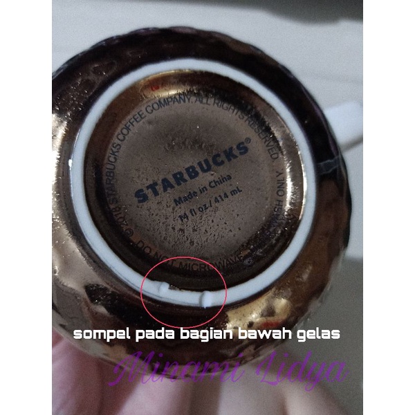 Cacat produksi / defect pabrik gelas mug coffee starbucks free sendok