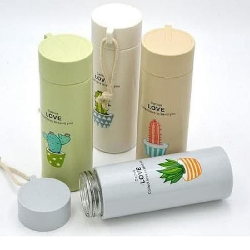 Botol Kaca/Termos Kaca/Botol Kaca motif Kaktus