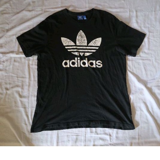 KAOS ADIDAS THREEFOIL TEE HITAM || KAOS ADIDAS THREEFOIL PRIA WANITA UNISEX OBLONG TEE HITAM SECOND 