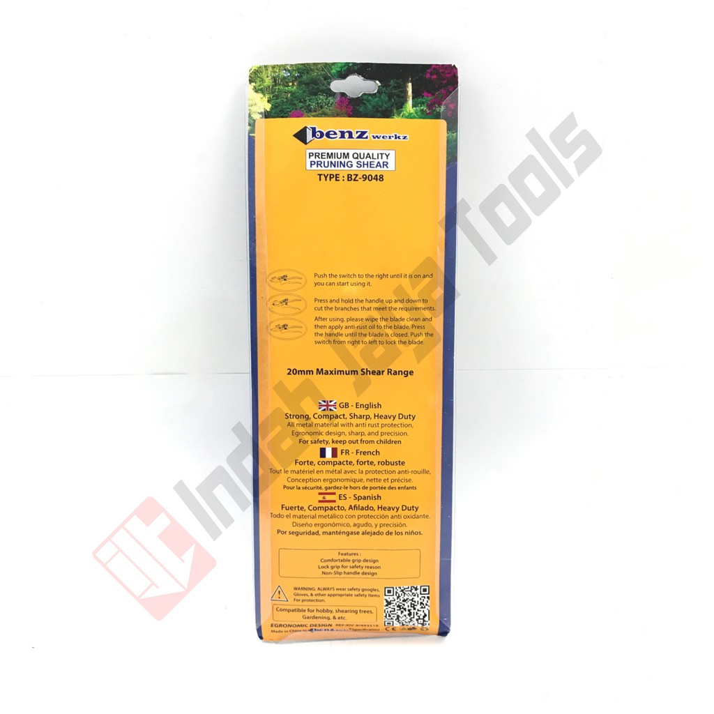 BENZ BZ-9048 PREMIUM PRUNING SHEAR - Gunting Kebun Ranting Dahan Bunga Batang Stek