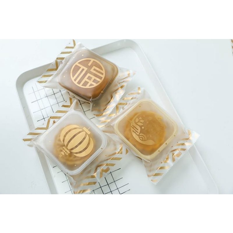 PLASTIK SEALER MOONCAKE  GOLD LAMPION 80GR 10X13.5 CM PMC-23