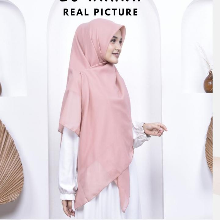 Diskon Natal✔️ Bella Square Jumbo Syari 140 x 140 cm Hijab Segi Empat Syar'i Kerudung Jilbab Murah