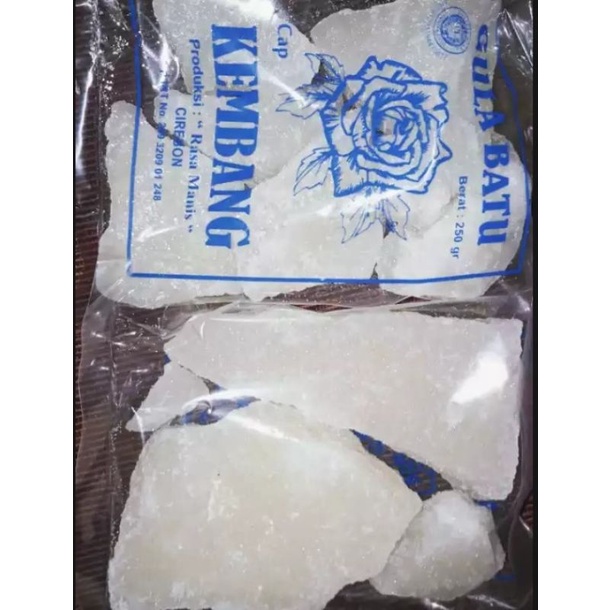 

Gula Batu Putih Cap Kembang Khas Kota Cirebon Kemasan 250 Gram