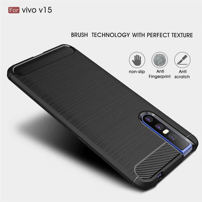 Vivo V15 Pro Soft Case Brushed Carbon - Hitam