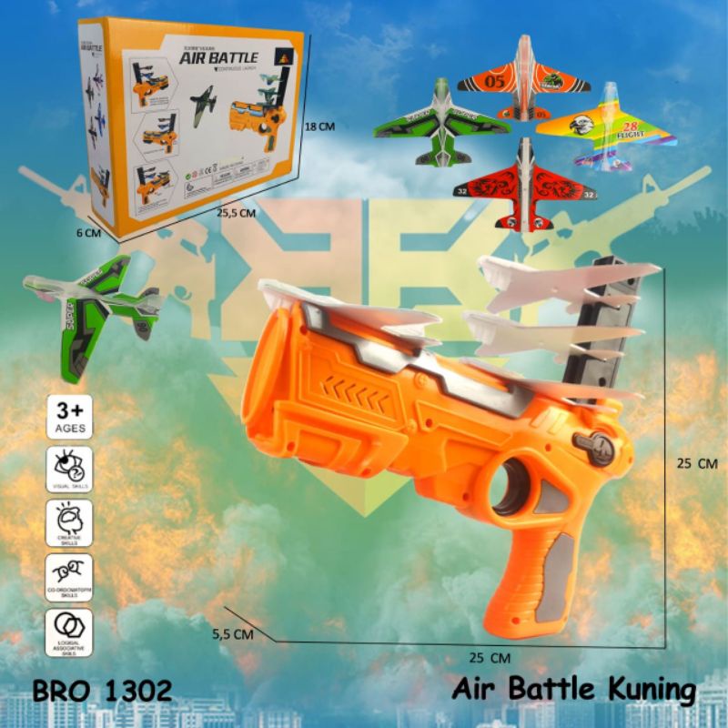 Pistol Pistolan Tembak BRO1302 Pesawat Bisa Terbang Peluru Busa BIGBANG