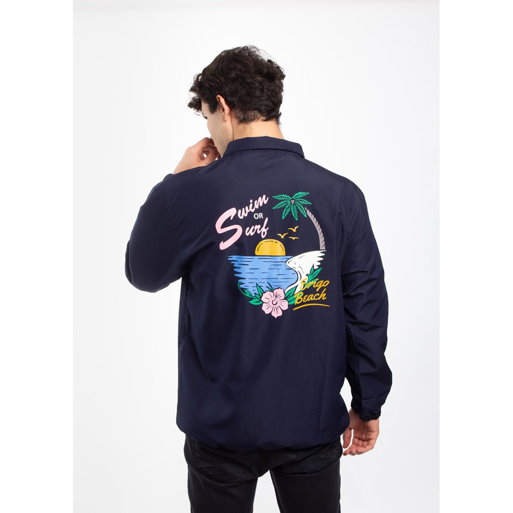 Erigo Coach Jacket Erigo Beach Navy Shopee Indonesia
