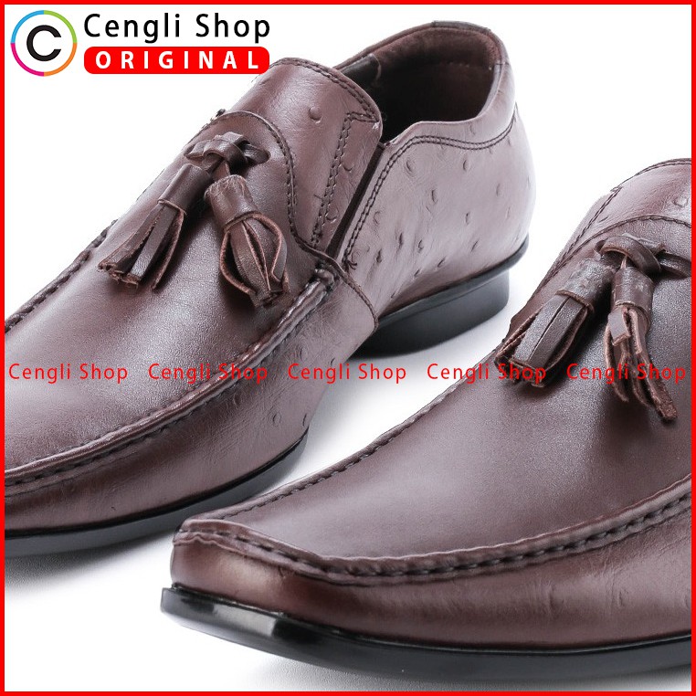 SEPATU PLAYBOY PRIA ORIGINAL TERBARU PANTOFEL KULIT ASLI PLA-LEWIS COKLAT BROWN