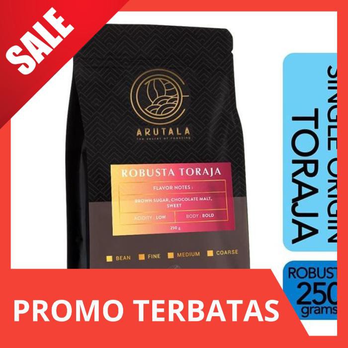 

NEW PRODUCT ARUTALA Kopi Toraja Rantebua Robusta Coffee Indonesia 250 gr - Biji AR015