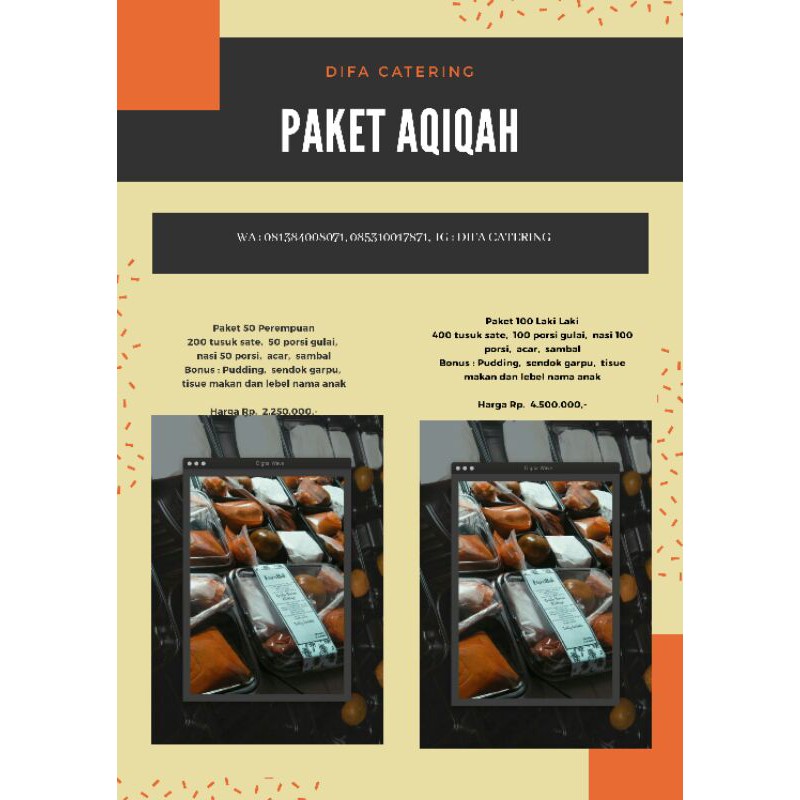 

PAKET AQIQAH 100 PORSI (ANAK LAKI LAKI)