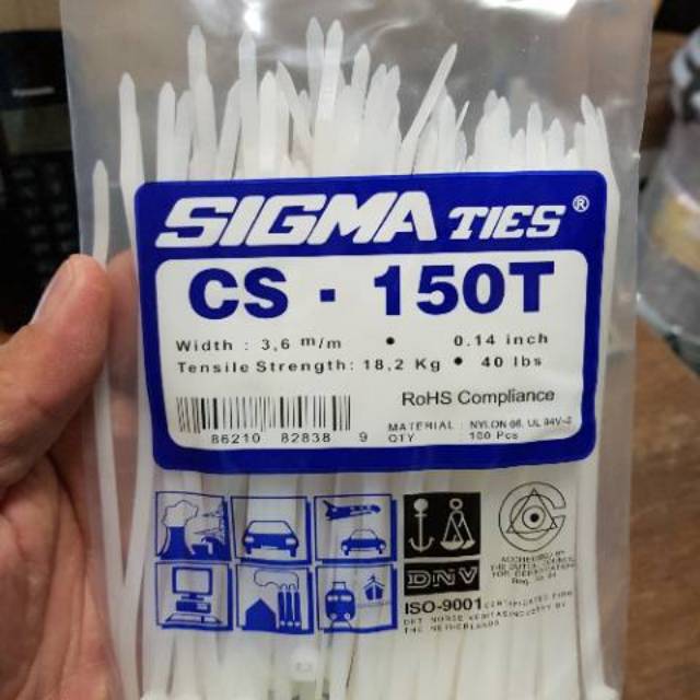 Kabel Ties Sigma 15cm Uk. 3,6mm @100bh