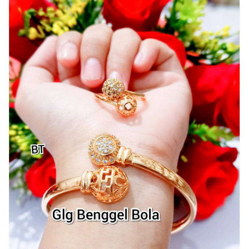 GELANG WANITA BENGGLE MOTIF BOLA FULL PERMATA FHASION WANITA