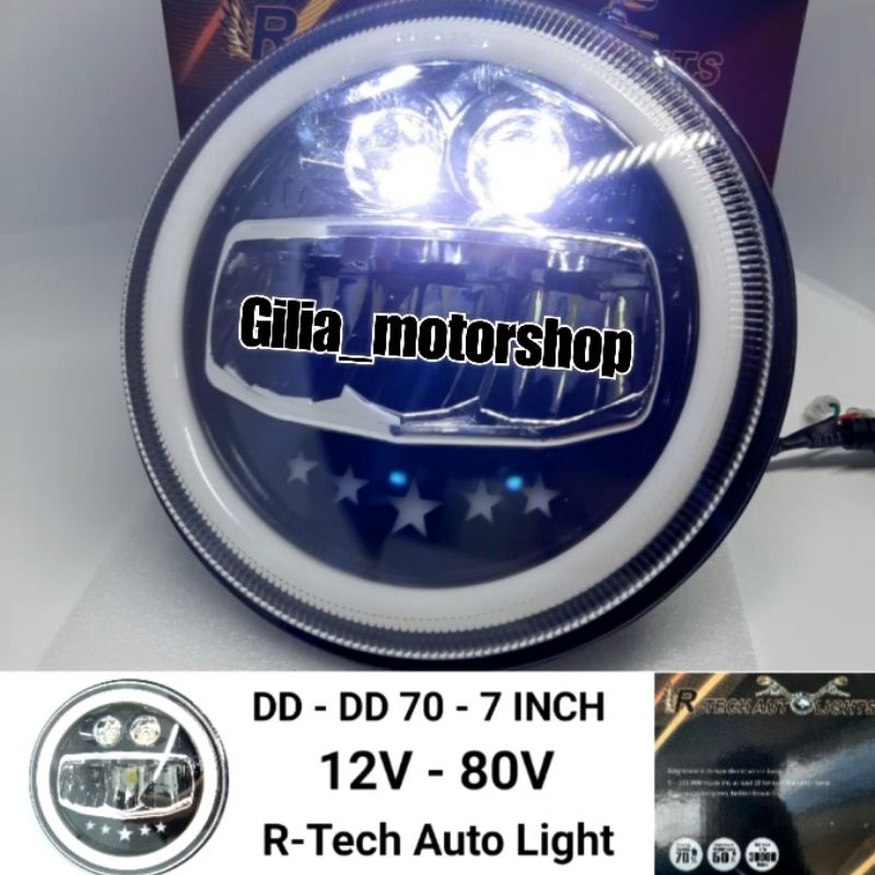 LAMPU DAYMAKER 7 INCH R-TECH AUTOLIGHT ORIGINAL NEW SERIES THAILAND DD70 IMPORT UNTUK MOTOR MOBIL