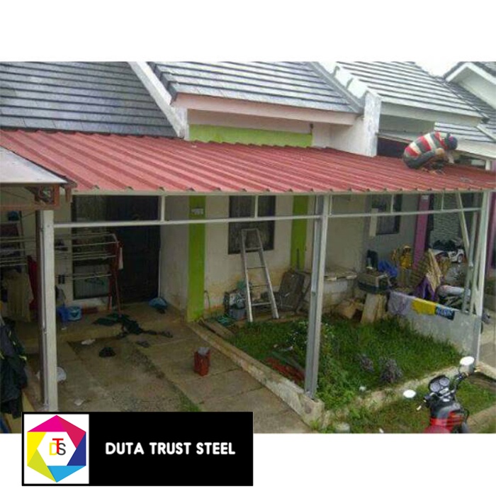 Kanopi Atap Spandek pasir rangka baja ringan untuk penutup carport