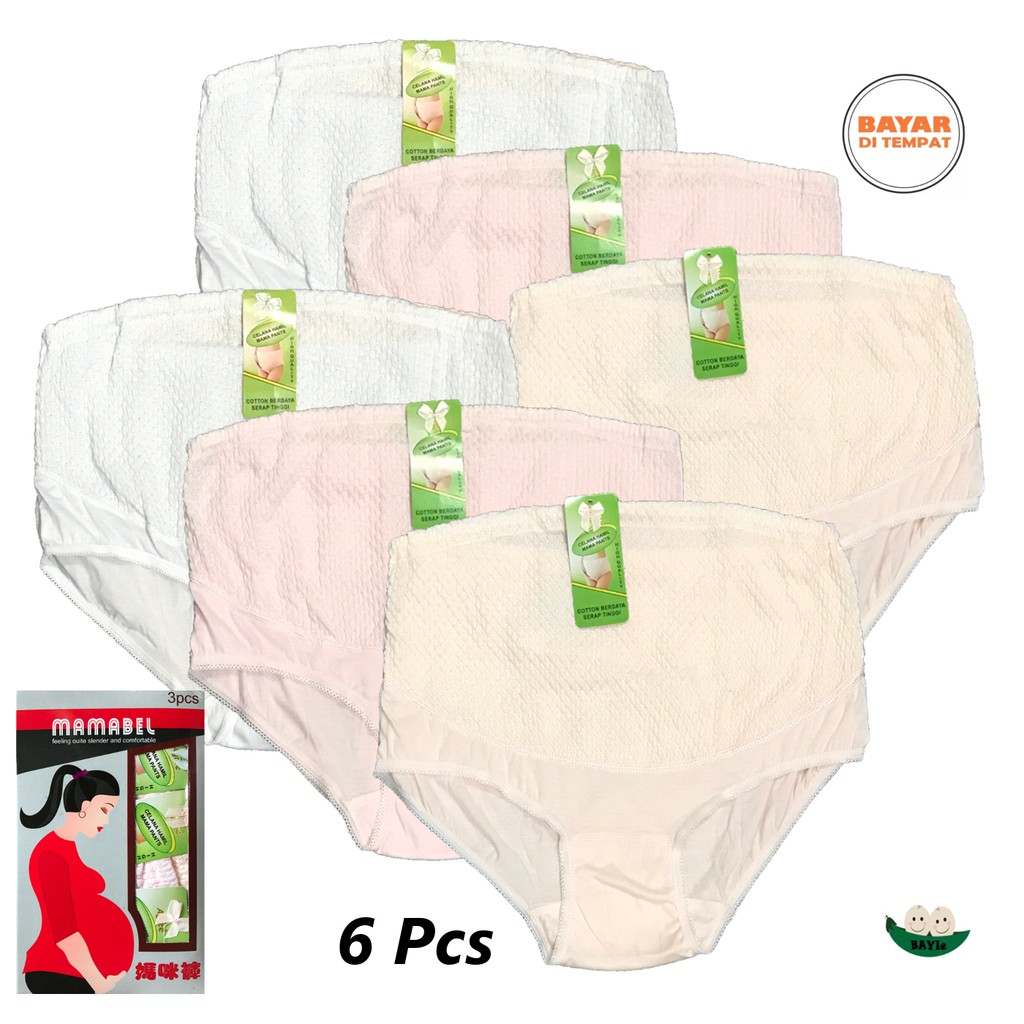 BAYIe - 6 Pcs Celana Dalam / CD Hamil MAMABEL H-500/Maternity Pant/CD Ibu Hamil