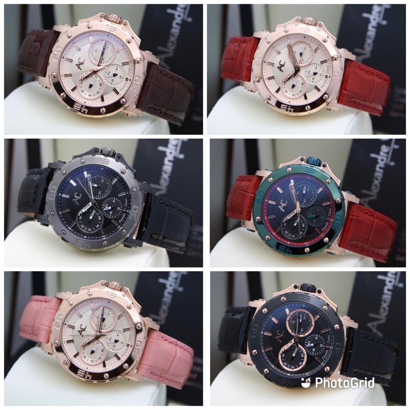 jam tangan wanita alexander cristie ac9205 original leather brown