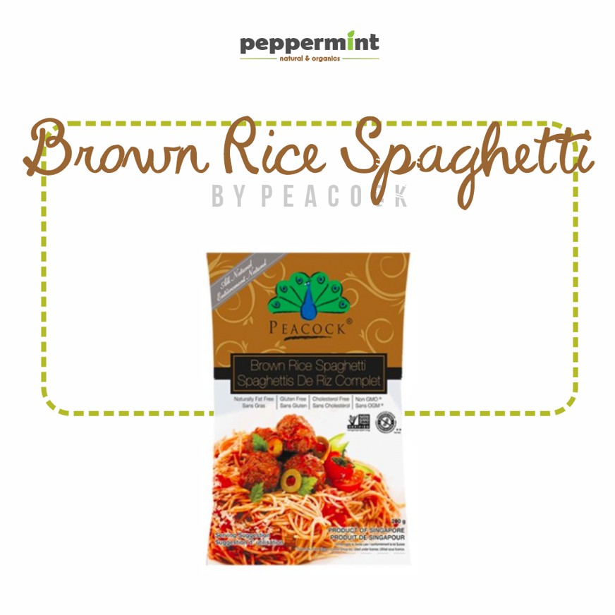 

Peacock Brown Rice Spaghetti (200 gram) / Pasta Sehat