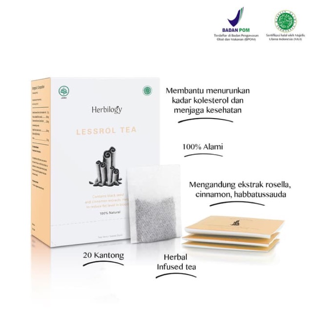 

Herbilogy Lessrol Tea - Teh Herbal Penurun Kolesterol
