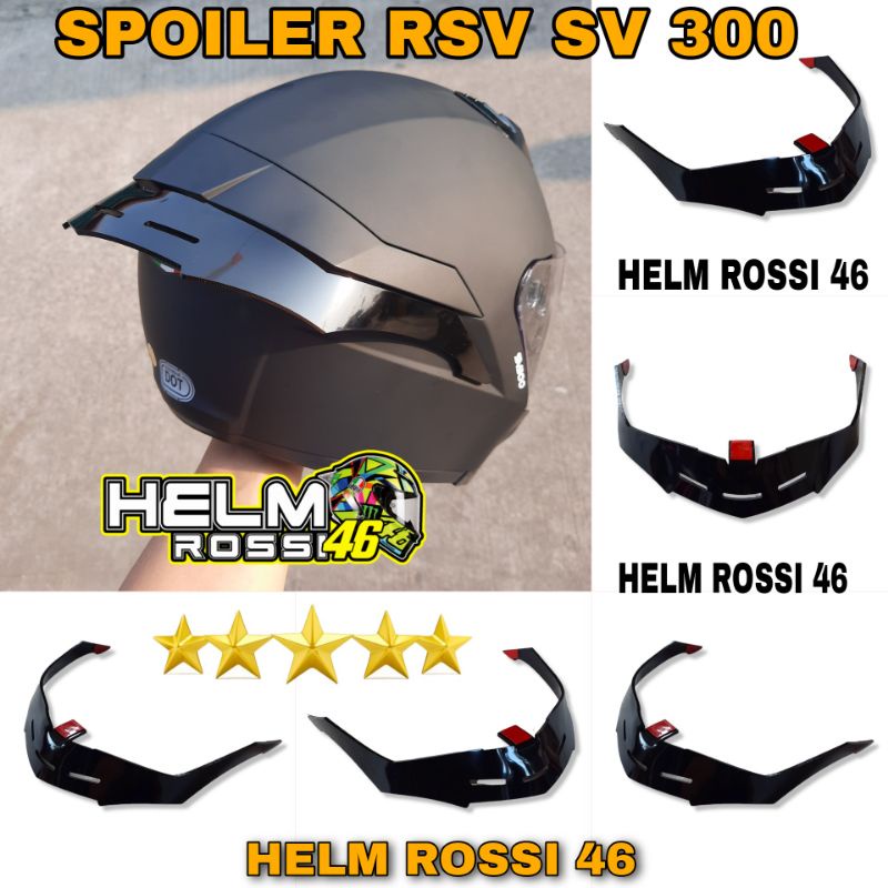 Spoiler Helm RSV SV 300 RSV SV300 Hitam Dark Bening / Sudah termasuk 3m Double tape tinggal pasang