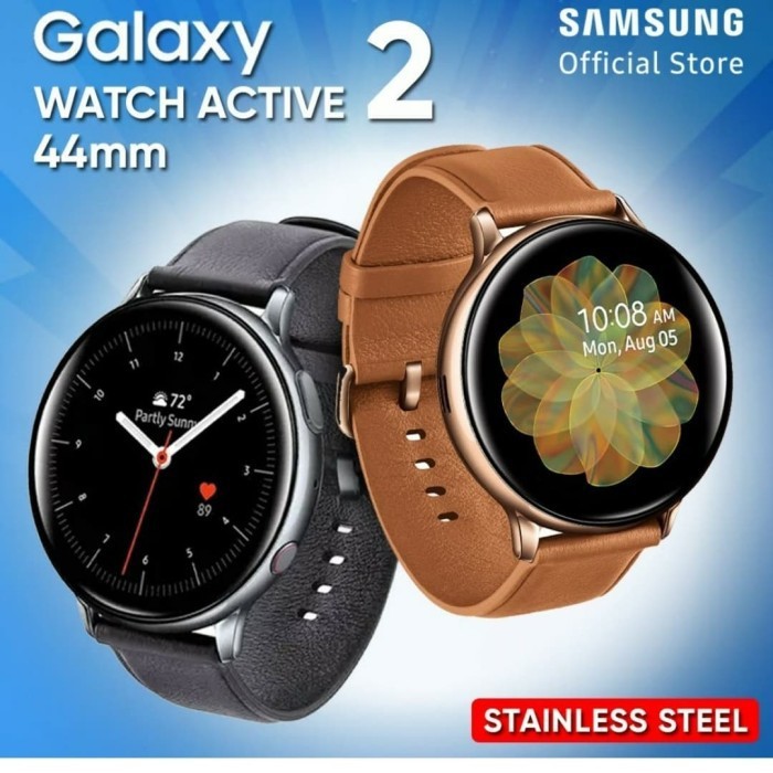 Samsung Galaxy Watch Active 2 Stainless steel- 44mm GARANSI RESMI SEIN