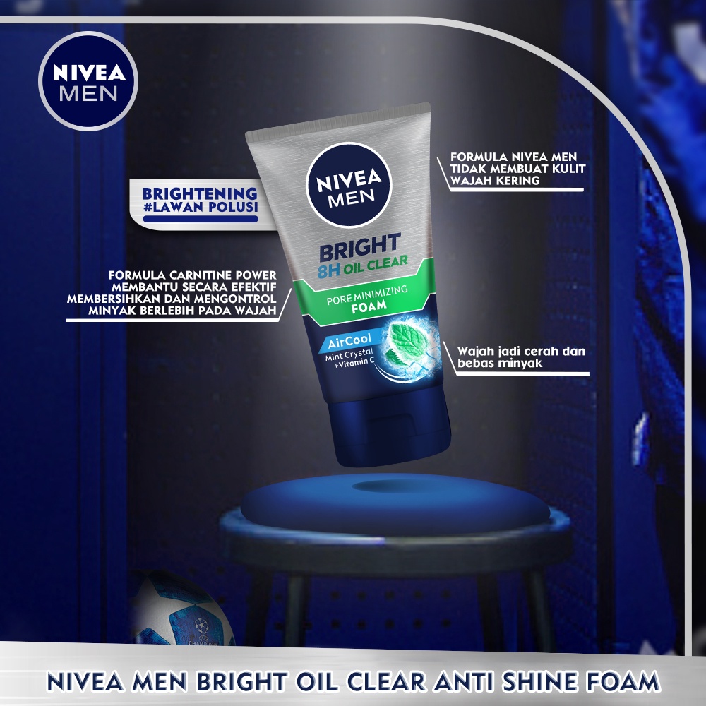 NIVEA MEN White Oil Clear Anti-Shine Foam 100mL Triplepack