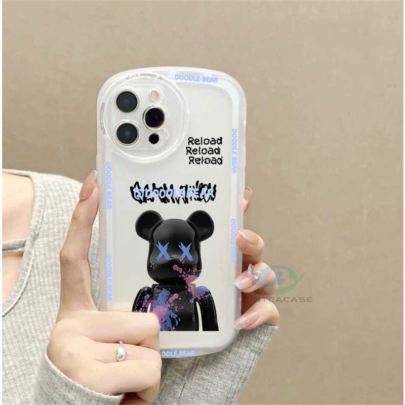 Soft Case TPU Motif Doodle Bear Untuk VIVO Y33S Y21T Y21S Y33S Y11 Y12 Y15 Y17 Y12S Y15S Y15S Y20S Y19 Y91C Y50 Y1