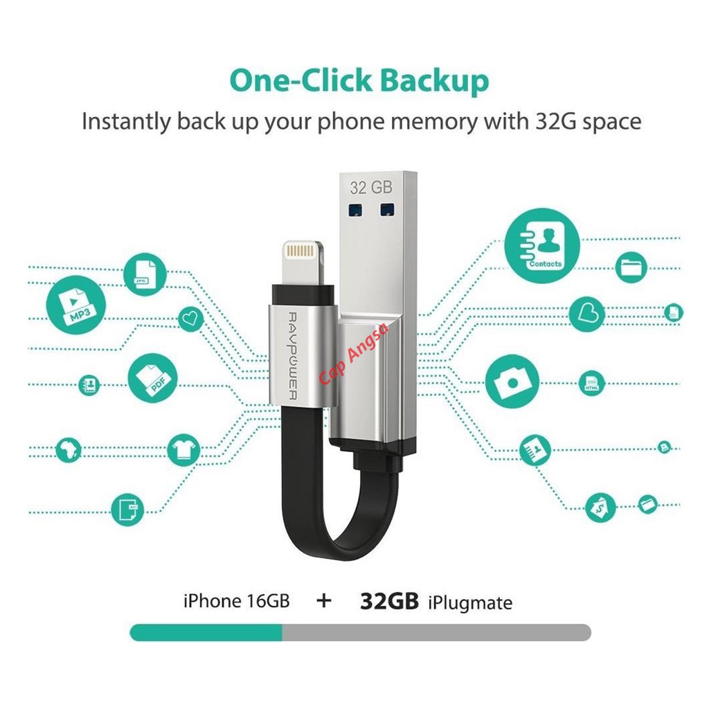 OTG FLASH DRIVE MINI FLASH DRIVE RAVPower IMO13 32G PEN JUMP DRIVE MFi LIGHTNING iOS MAC STORAGE