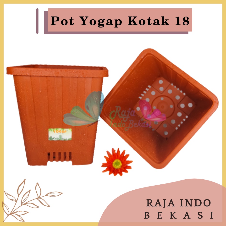 Pot Yogap Kotak 18 Merah Bata Coklat Terraccota Terakota Orange Pot Yogap 10 13 15 17 18 19 25 30 Pot Yogap Lusinan Pot Kotak Panjang Tinggi Pot Segi Persegi Empat Hias Panjang Plastik