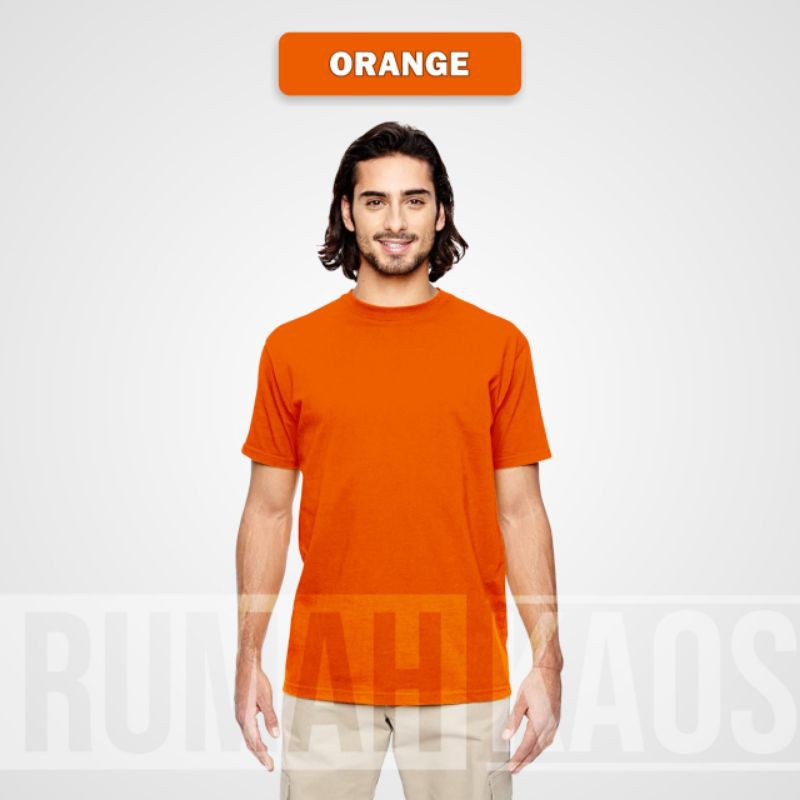 KAOS POLOS (SOFT COLOR) 100% COTTON COMBED 30s ONECK/BAJU POLOS PREMIUM-ORANGE