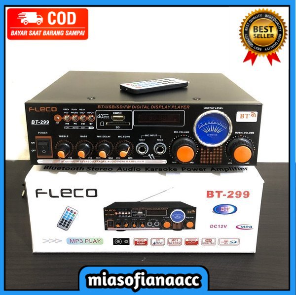 (COD) POWER AMPLIFIER FLECO BT-299 - Amplifier Fleco BT 299 Ac dan DC - Ampli Bluetooth BT-299