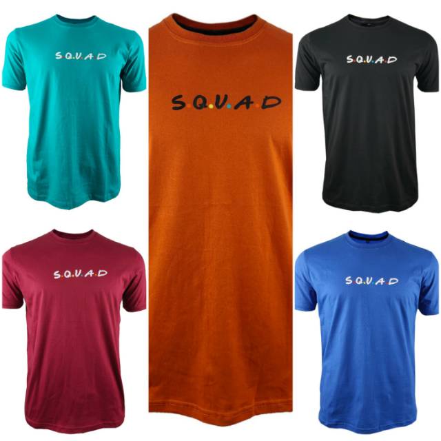  Kaos  Oblong  Katun Untuk  Pria Dan Wanita Unisex SQUAD 