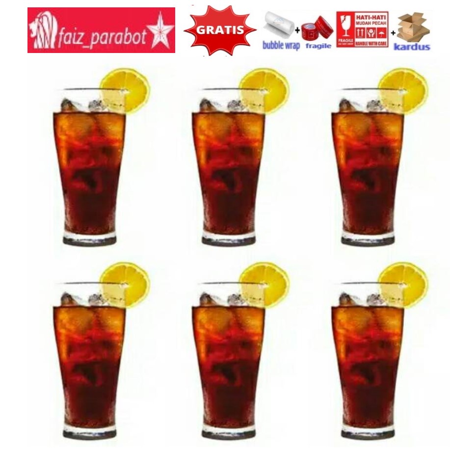 GELAS KACA CAFE JUS MINUMAN TINGGI PORTO ISI 6 PCS