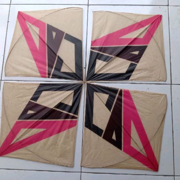 JMLayangan Mainan tradisional Layangan Sablon 2 Warna Kertas Coklat uk 58 (1pak isi 100