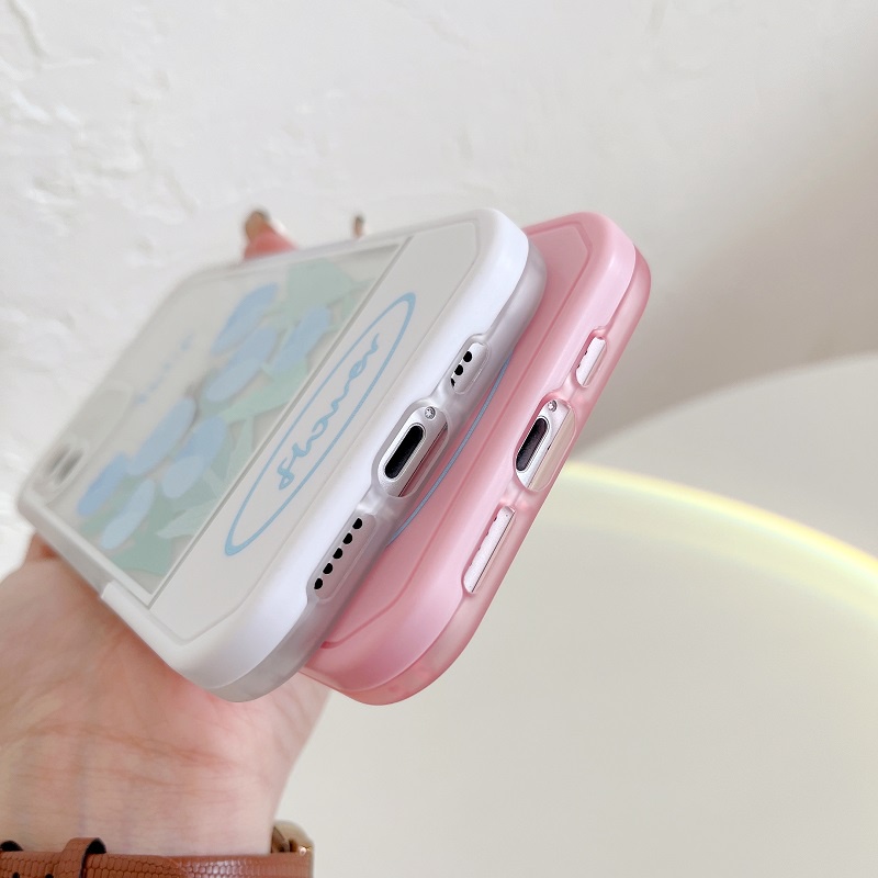 Casing iPhone 11 12 13 Pro MAX X XR XS MAX 7 8 Plus Motif Kelinci Tulip pink Dengan Stand